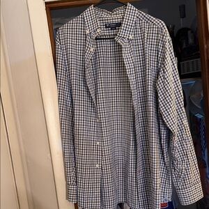 Daniel Cremieux Blue and White Checkered Casual Button Down Shirt